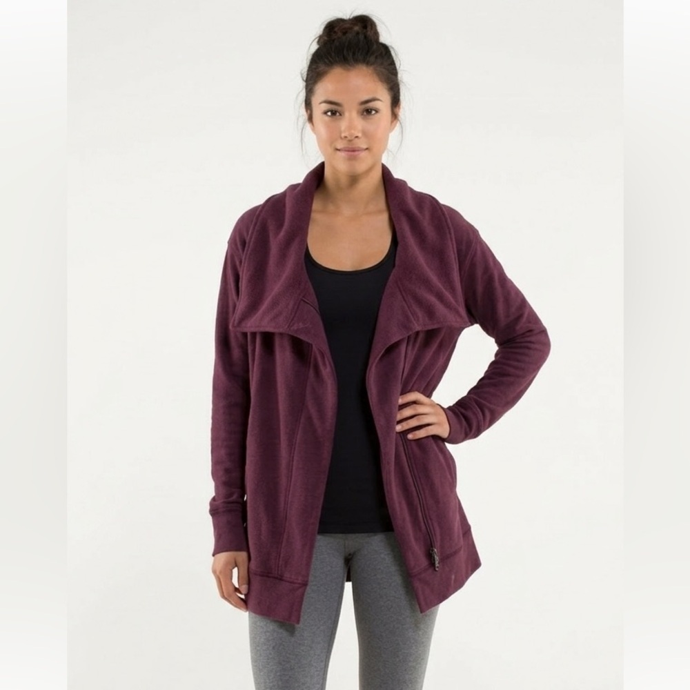 Lululemon Restore Wrap Purple Size 6 Sweater Cardigan Zip Up Magnet Closure